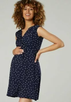 Happy Mama Jurk - Navy With Small White Dots -Happy Mama Verkoop 598c3f512fd14d1e82055a422b02ffab