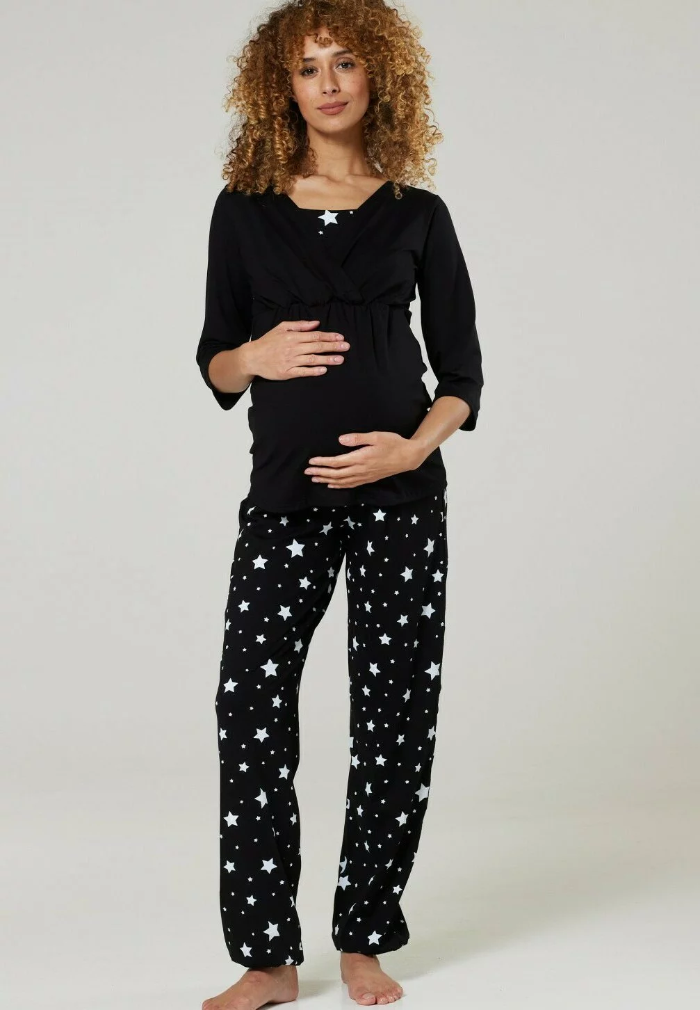 Happy Mama Set - Pyjama - Black Black With Stars 4 Happy Mama Set - Pyjama - Black Black With Stars - Afbeelding 2