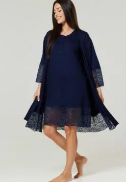 Happy Mama Maternity Nursing - Nachtjapon - Navy -Happy Mama Verkoop 5cb094b6b94c48369d8bbac042e31450
