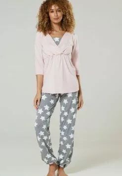 Happy Mama Set - Pyjama - Powder PinkGrey Melange With Stars -Happy Mama Verkoop 5cc682047d1a42c09bfb5517005ac2d9
