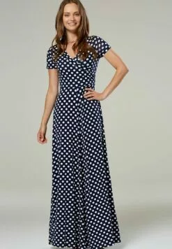 Happy Mama Wrap Short Sleeve - Maxi-Jurk - Navy With Dots -Happy Mama Verkoop 5ee2b81aed35456fa090eeec24206196