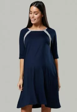 Happy Mama Nursing Delivery Hospital - Nachtjapon - Navy -Happy Mama Verkoop 61c980f1e05745ecbeed0989e60cc79f