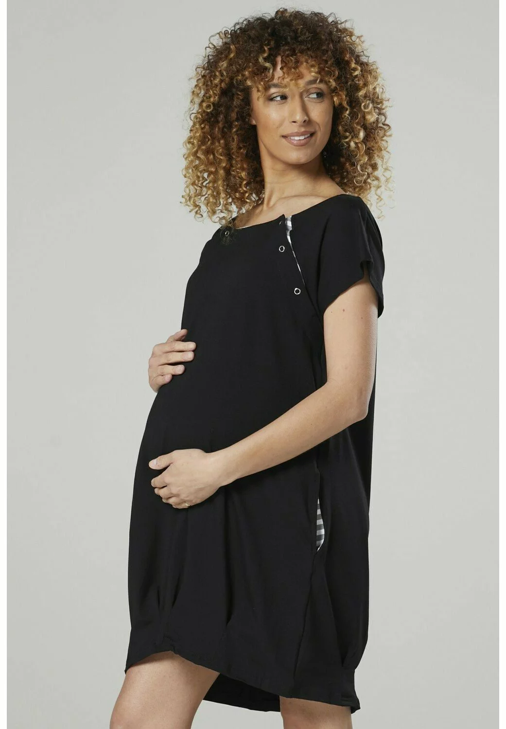 Happy Mama Maternity And Breastfeeding Nightshirt - Jerseyjurk - Black 9 Happy Mama Maternity And Breastfeeding Nightshirt - Jerseyjurk - Black - Afbeelding 7