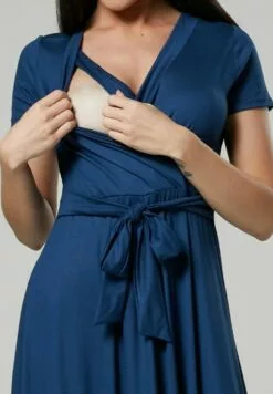 Happy Mama Wrap Short Sleeve - Maxi-Jurk - Blue Grey -Happy Mama Verkoop 627a39dd946b46d5a33c4cd7d157d1fb