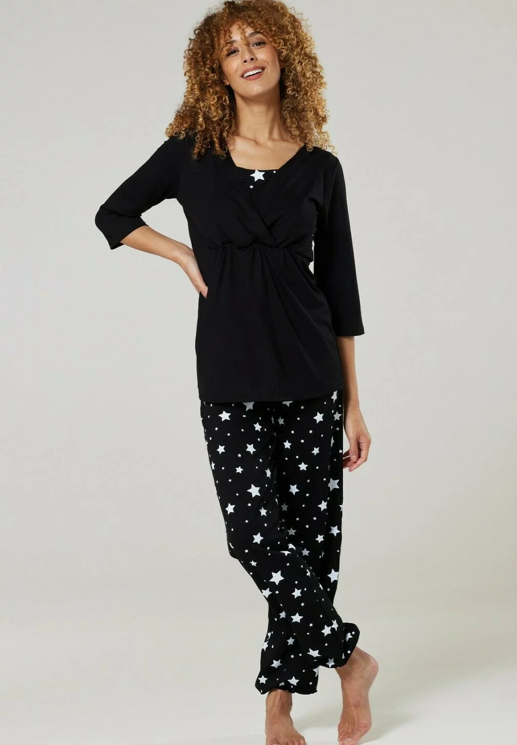 Happy Mama Set - Pyjama - Black Black With Stars 6 Happy Mama Set - Pyjama - Black Black With Stars - Afbeelding 4
