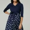 Happy Mama Jurk - Navy & Navy With Dots -Happy Mama Verkoop 64348636e42d4ec8af6191b3b3a0520d
