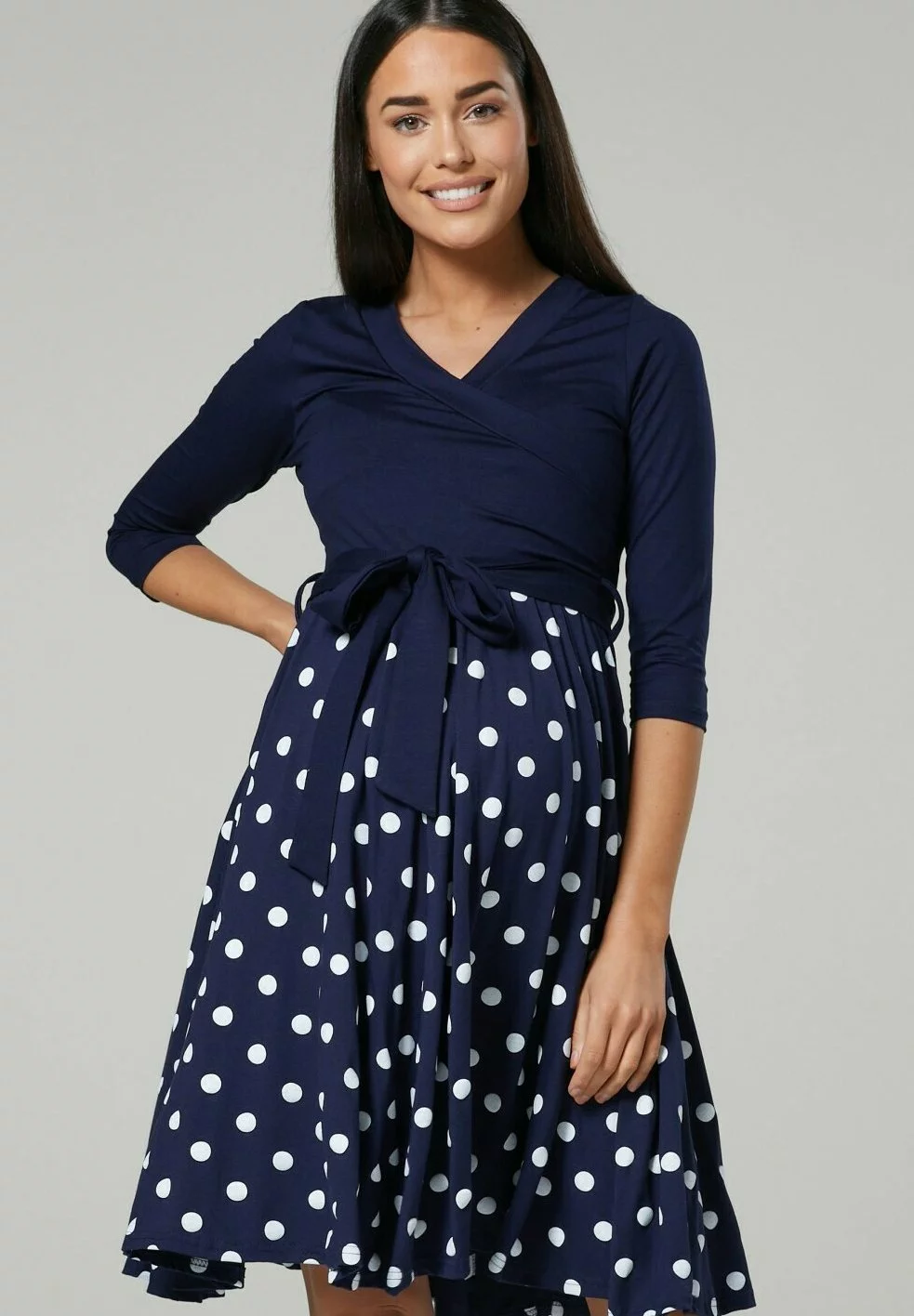 Happy Mama Jurk - Navy & Navy With Dots 3 Happy Mama Jurk - Navy & Navy With Dots