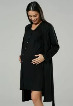 Happy Mama Maternity Hospital Set - Nachtjapon - Black -Happy Mama Verkoop 6466c8568d9a43e8aae7b852bf306698