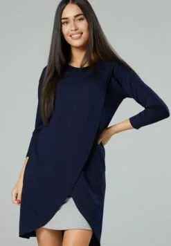 Happy Mama Maternity Nursing - Jurk - Navy Grey Melange -Happy Mama Verkoop 656e0193d36f4fa785ddd3c6af05a0c4