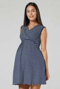 Happy Mama Jurk - Navy Stripes