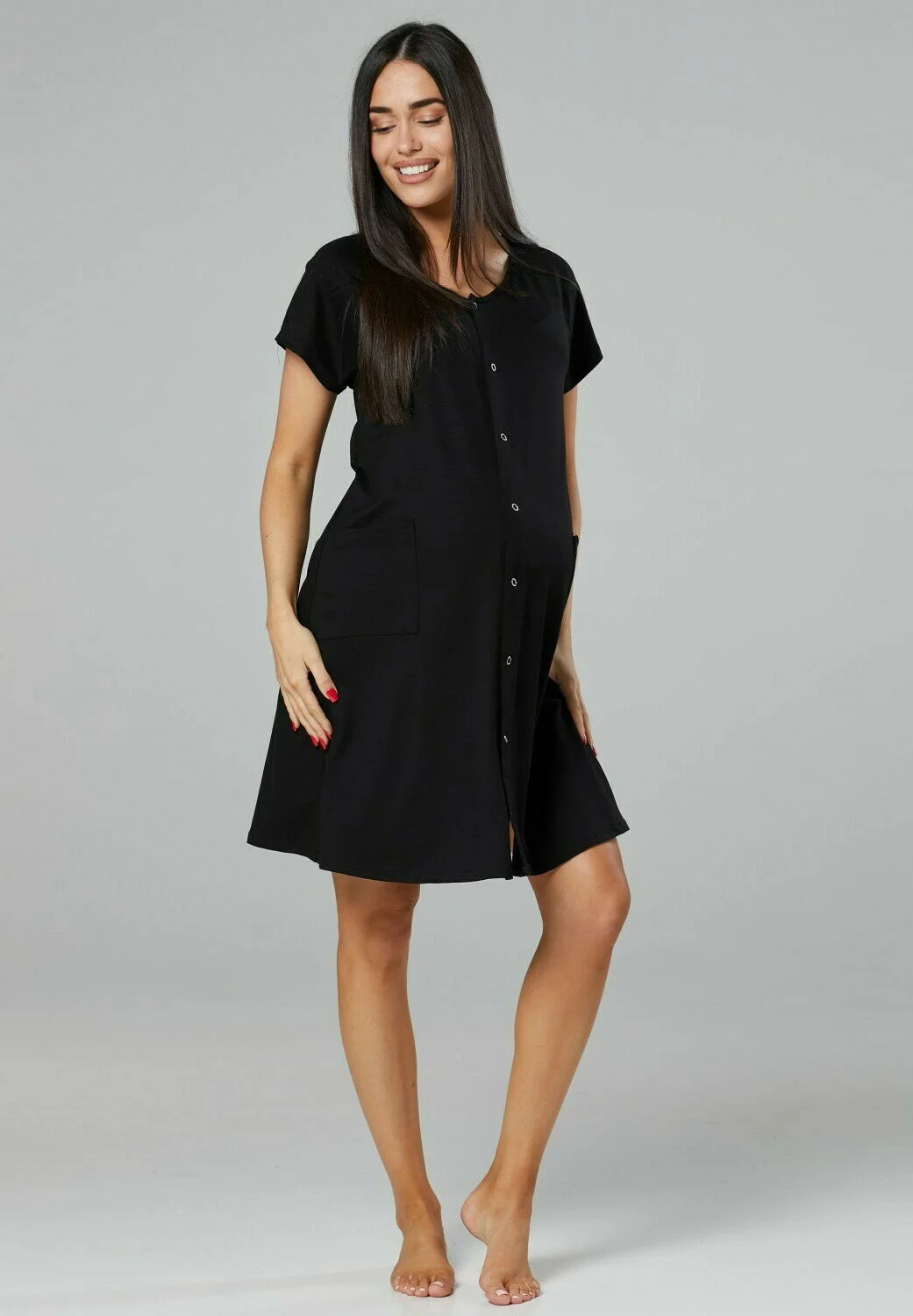 Happy Mama 3-Pack - Nachtjapon - Black & Cappuccino & Khaki 9 Happy Mama 3-Pack - Nachtjapon - Black & Cappuccino & Khaki - Afbeelding 7