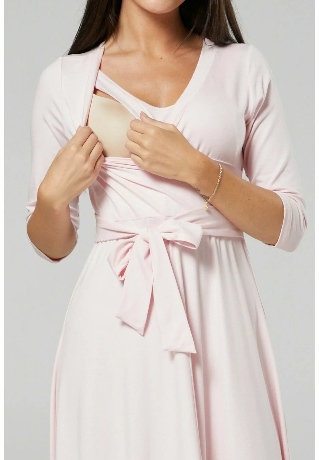 Happy Mama Nursing - Maxi-Jurk - Powder Pink 5 Happy Mama Nursing - Maxi-Jurk - Powder Pink - Afbeelding 3