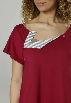 Happy Mama Maternity And Breastfeeding Nightshirt - Jerseyjurk - Red -Happy Mama Verkoop 69f8814eb7e040b5b0f8914fcb315083