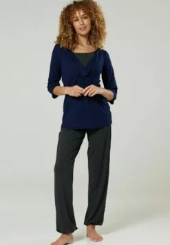 Happy Mama Set - Pyjama - Navy Graphite Melange -Happy Mama Verkoop 6baaeb83e7fa4a94837526d361d2de73
