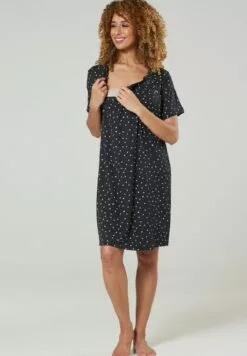 Happy Mama Nachtjapon - Graphite Melange With Dots -Happy Mama Verkoop 705236964eaa4c279ac4b3d7e50202b3