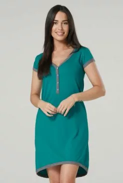 Happy Mama Nursing- Nachtjapon - Turquoise -Happy Mama Verkoop 71733ab33f684ee4813b1edf7fb5c97c