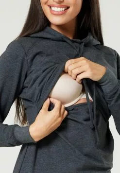 Happy Mama Maternity Nursing - Hoodie - Graphite Melange 9 Happy Mama Maternity Nursing - Hoodie - Graphite Melange -Happy Mama Verkoop 71e9ab5037ae4cec956ca89e4e7240ef