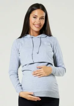 Happy Mama Maternity Nursing - Hoodie - Grey Melange -Happy Mama Verkoop 73e8e3e8e8a44603bd12c5ec464adb39