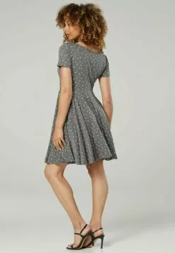 Happy Mama Maternity Summer Nursing - Jurk - Graphite Melange With White Dots -Happy Mama Verkoop 7418099cdae5443abab7247d76a4da34