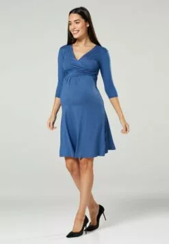 Happy Mama 3/4 Sleeve V-Neck- Jerseyjurk - Blue Jeans 12 Happy Mama 3/4 Sleeve V-Neck- Jerseyjurk - Blue Jeans -Happy Mama Verkoop 757d1a3a248f47579901e3284ecea4f1