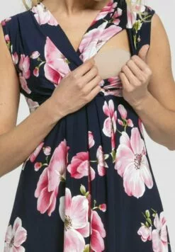 Happy Mama Jurk - Navy With Flowers -Happy Mama Verkoop 75e2c27b51db4b11bc40ad06dce78819