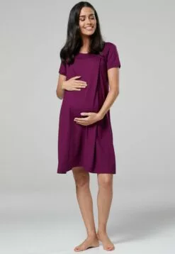 Happy Mama Labor Delivery Hospital Breastfeeding - Nachtjapon - Plum