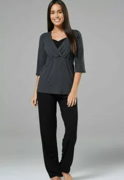 Happy Mama Set - Pyjama - Graphite & Black