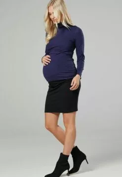 Happy Mama Maternity Nursing Layered Long Sleeve- Longsleeve - Navy