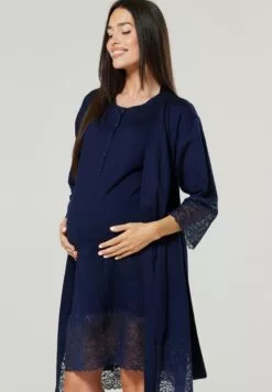 Happy Mama Maternity Nursing - Nachtjapon - Navy -Happy Mama Verkoop 7bf717e80f1843c1a332715f06ce268e