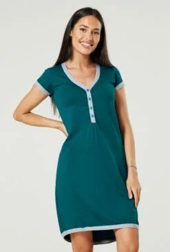 Happy Mama Nursing- Nachtjapon - Bottle Green And Grey Melange 11 Happy Mama Nursing- Nachtjapon - Bottle Green And Grey Melange -Happy Mama Verkoop 7e52a47f02fb41c3bab74d361b4ccc82