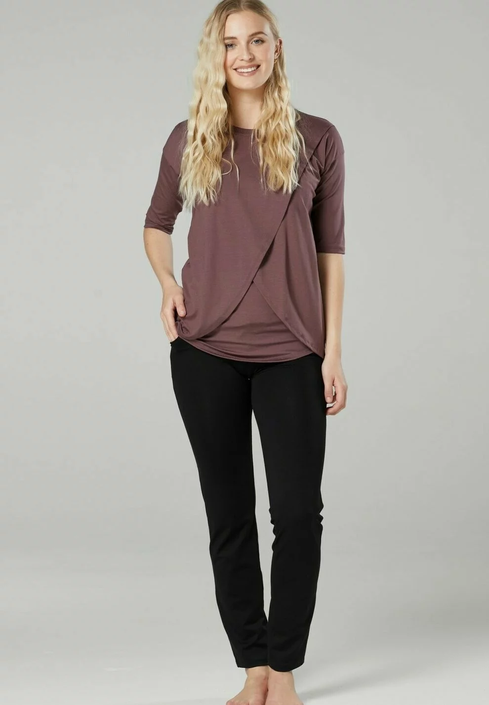 Happy Mama Pyjama - Cappuccino & Black 3 Happy Mama Pyjama - Cappuccino & Black