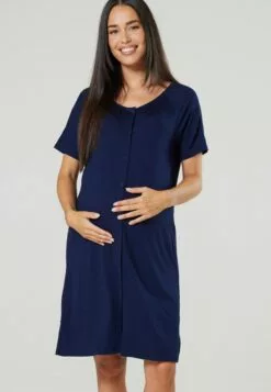 Happy Mama Maternity Breastfeeding 2-Pack - Nachtjapon - Navy Plum With Stars -Happy Mama Verkoop 7f344b7621cd4ee8a7dd31d35eef1fe7