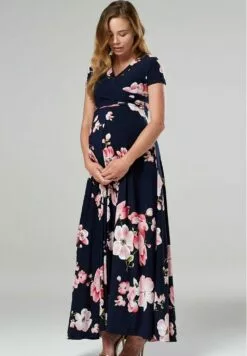 Happy Mama Wrap Short Sleeve - Maxi-Jurk - Dark Blue/Pink 11 Happy Mama Wrap Short Sleeve - Maxi-Jurk - Dark Blue/Pink -Happy Mama Verkoop 7fc96474d05e46dea3ce61713de02cb4