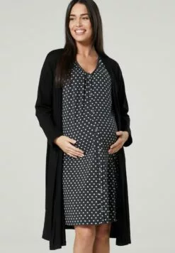 Happy Mama Set - Nachtjapon - Black Graphite Melange Hearts -Happy Mama Verkoop 80dd0a15823d4246bb226c1f1e13cb89