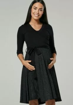 Happy Mama Jurk - Black & Black Dots