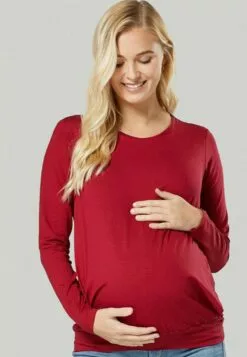 Happy Mama Layered- Longsleeve - Crimson -Happy Mama Verkoop 846221cc015b45a6b1c33c9672f0ee75