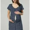 Happy Mama Buttoned Delivery- Nachtjapon - Navy With Dots -Happy Mama Verkoop 864b46bbde5e4f93ac9c4c674858b1de
