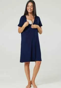 Happy Mama Maternity Breastfeeding 2-Pack - Nachtjapon - Navy Plum With Stars -Happy Mama Verkoop 876ef6b56bcb4ee3bcc63d6f2a1dd7f2