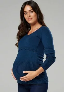 Happy Mama Trui - Blue/Grey