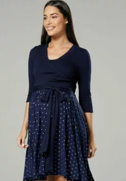 Happy Mama Jurk - Navy And Navy With Stars