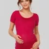 Happy Mama Maternity - T-Shirt Basic - Raspberry -Happy Mama Verkoop 899b236da1db4b19bfb5e232145e4ab1