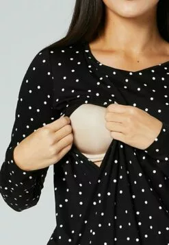 Happy Mama Layered- Longsleeve - Black With Small White Dots -Happy Mama Verkoop 8a05a264e3a54799a7f633c8c33122c3