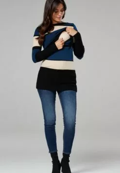Happy Mama Long Sleeves - Trui - Beige/Blue -Happy Mama Verkoop 8a763c2f6b09439baaaeb077c2681064