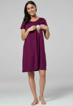 Happy Mama Labor Delivery Hospital Breastfeeding - Nachtjapon - Plum -Happy Mama Verkoop 8b421bf5f4a840ceaa0bdfe4128cd46c