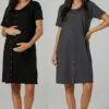 Happy Mama Maternity Breastfeeding 2-Pack - Nachtjapon - Black Graphite 1 Happy Mama Maternity Breastfeeding 2-Pack - Nachtjapon - Black Graphite -Happy Mama Verkoop 8ce7ef173e6440eca983c7413946226e