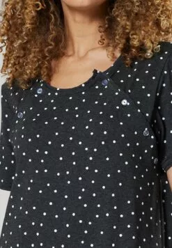 Happy Mama Nachtjapon - Graphite Melange With Dots -Happy Mama Verkoop 93a9917327094f23866e0db78ef3e620