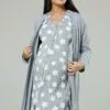 Happy Mama Maternity Hospital Set - Nachtjapon - Grey Melange And Grey With Stars 2 Happy Mama Maternity Hospital Set - Nachtjapon - Grey Melange And Grey With Stars -Happy Mama Verkoop 9741af4c6d514d37be12b90105e151ec