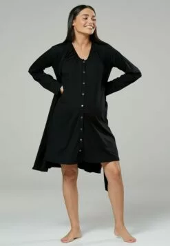 Happy Mama Maternity Hospital Set - Nachtjapon - Black