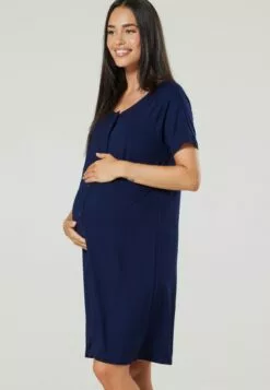 Happy Mama Maternity Breastfeeding 2-Pack - Nachtjapon - Navy Plum With Stars -Happy Mama Verkoop 988a9f4f468b4e0b9867817d85cc67f0