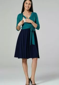 Happy Mama Jurk - Bottle Green & Navy -Happy Mama Verkoop 99e47d168a344cb7be9b0d38e9cf71c8